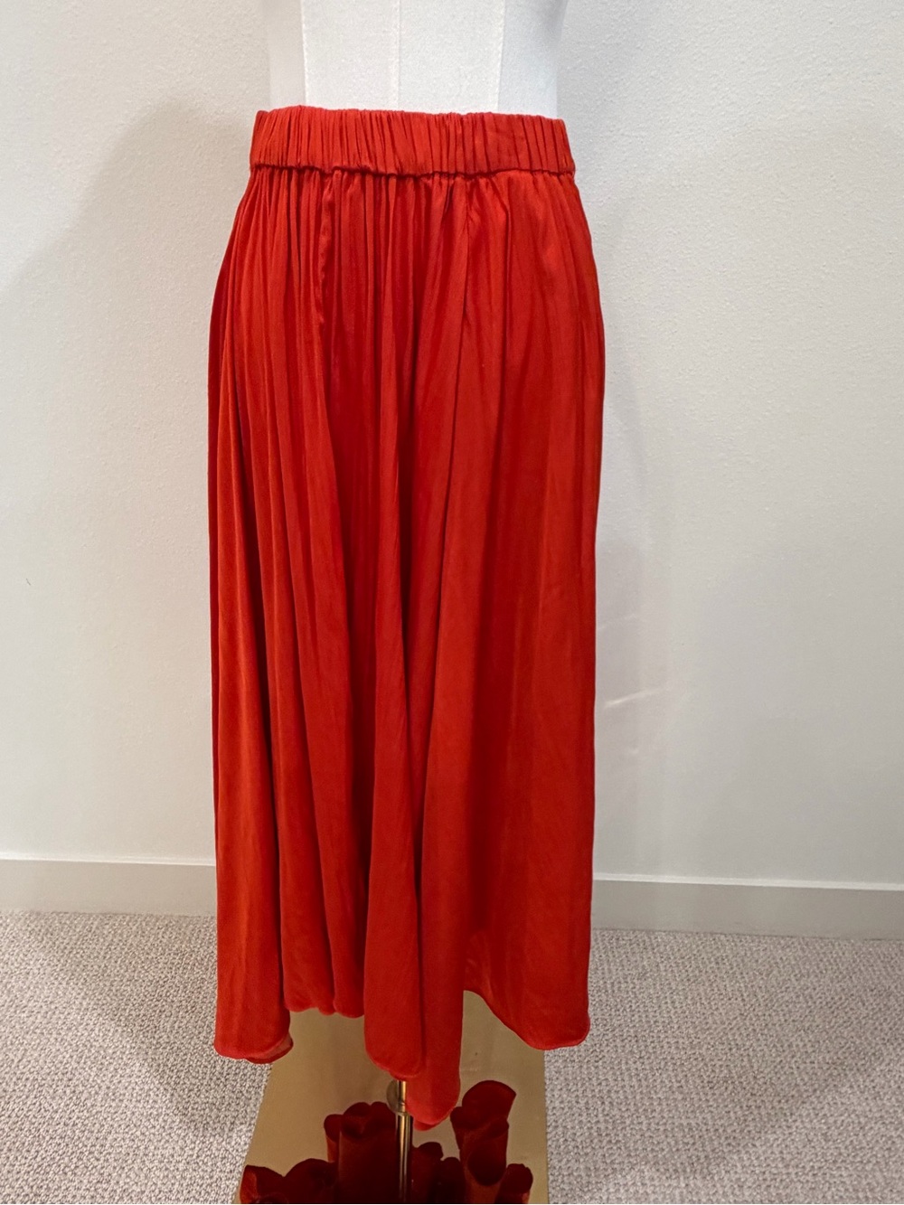 Anthropologie Asymmetrical Orange Maxi Skirt